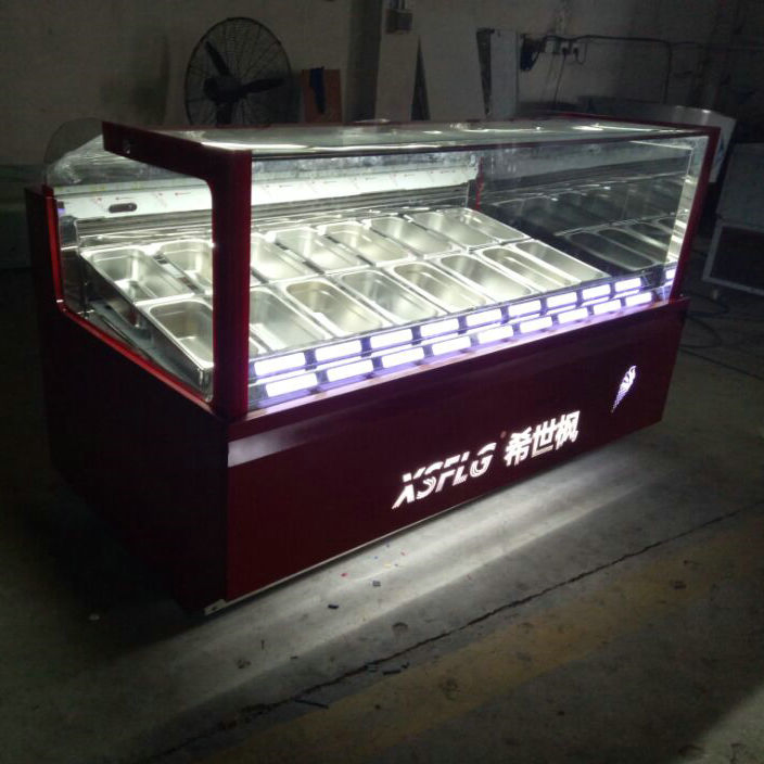 16 Flavours Gelato Display Plain Glass Showcase