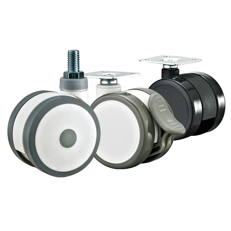 3'' TPR Furniture Medical Twin Casters Wheel Top Plate/Threaded Stem Available