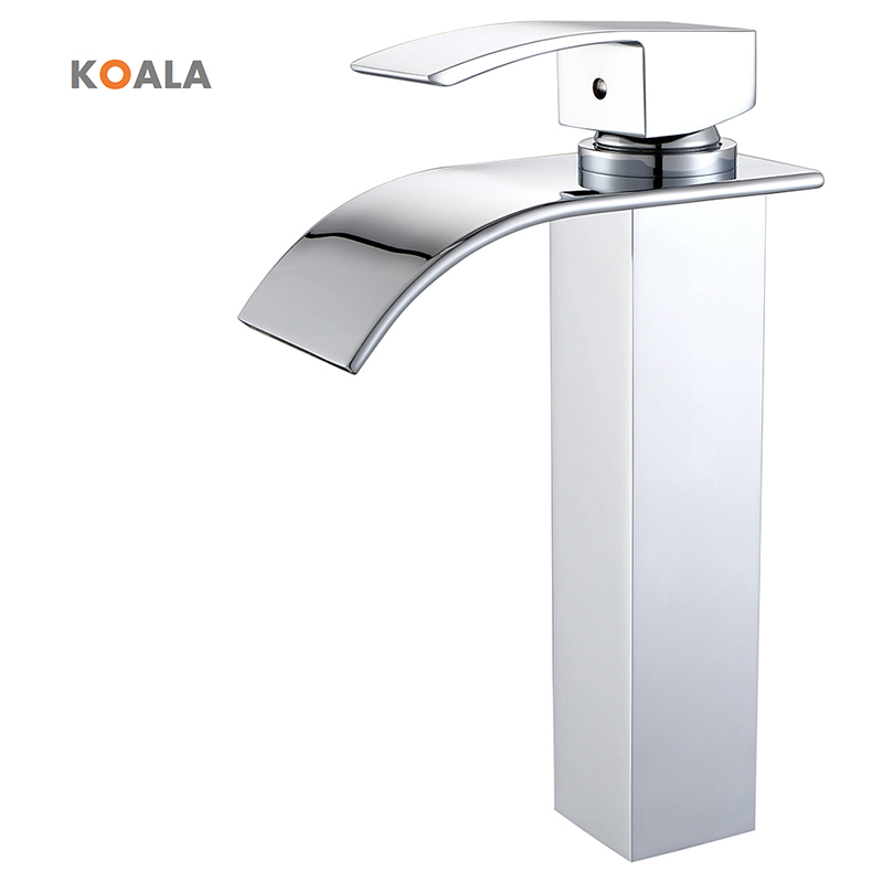 Classic Stainless Steel Deck Mount Waterfall Artistic Bathroom Basin Faucet