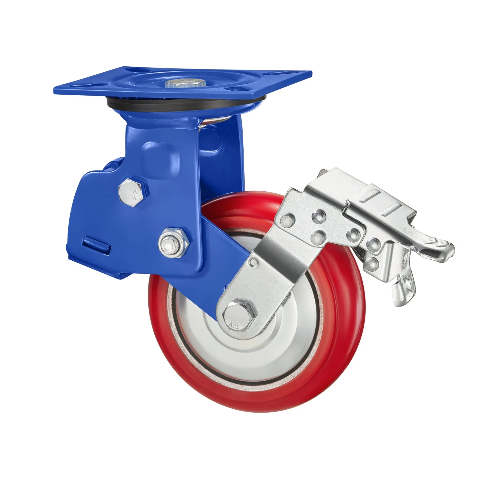125mm150mmheavy Duty PU Double Springs Swivel Locking Shockproof Caster