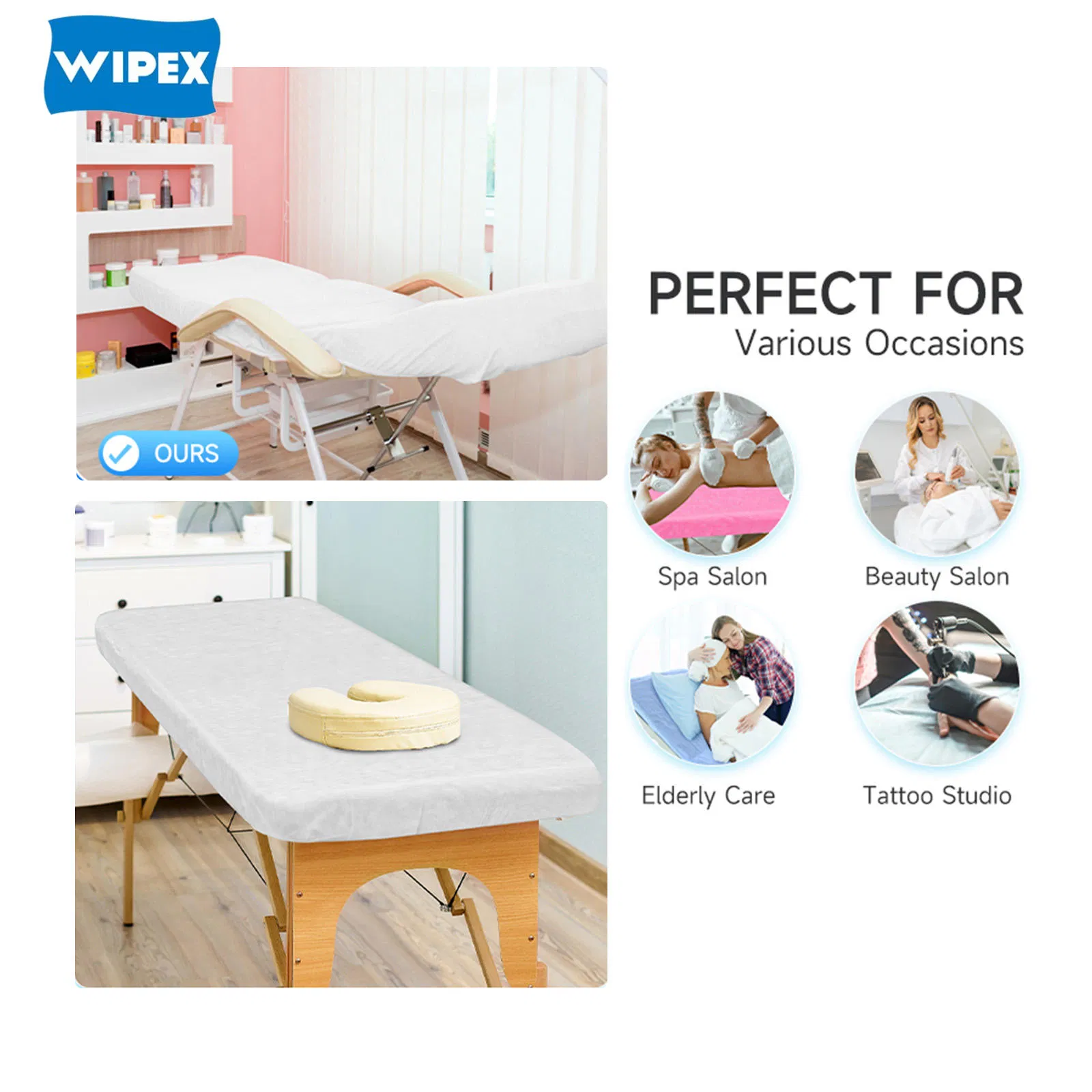 Wipex Waterproof Oilproof Massage Table Cover SPA Beauty Salon Disposable Bed Sheets