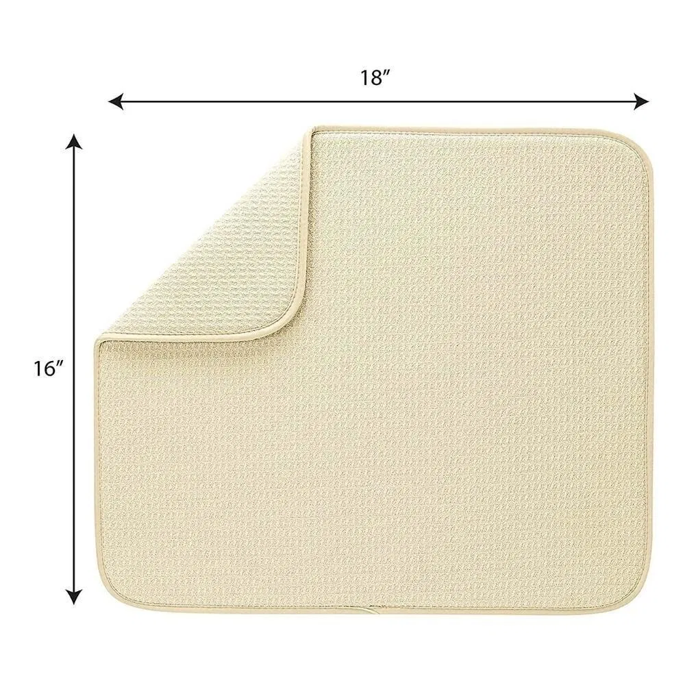 Reversible Microfiber Dish Drying Mat Standard Size Absorbent Kitchen Pad Mi22132