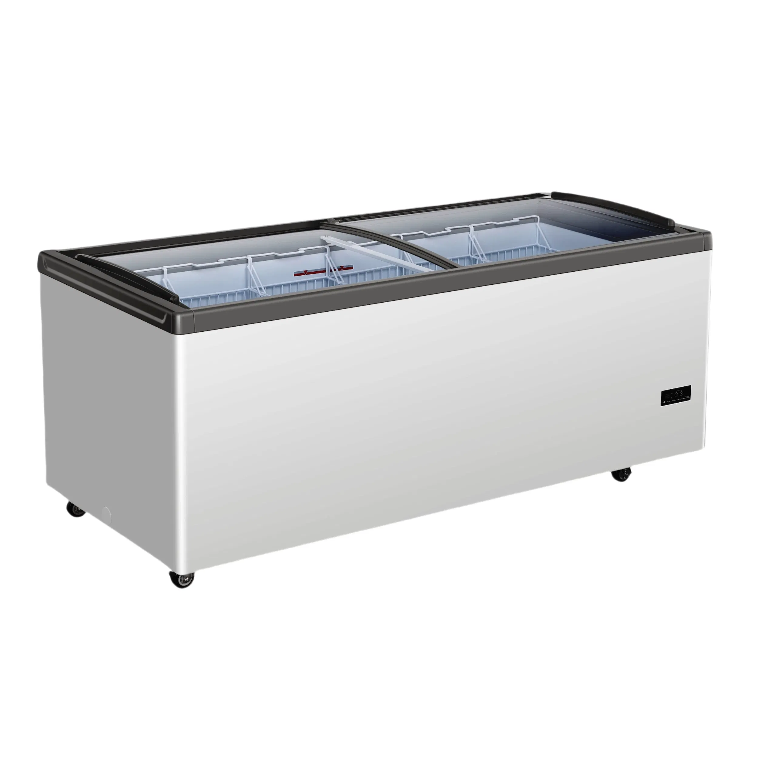 Supermarket Commercial Sliding Bilateral Glass Door Ice Cream Refrigerator Freezer
