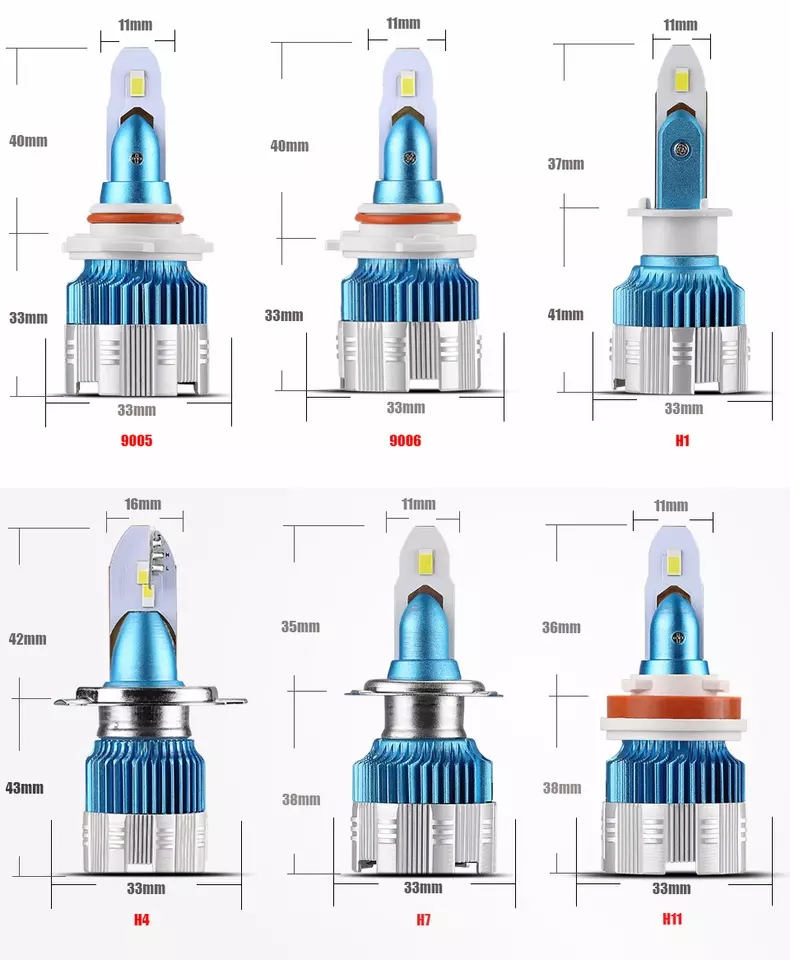 Миниатюрная светодиодная фара H11 H7 H4, 36W/48W