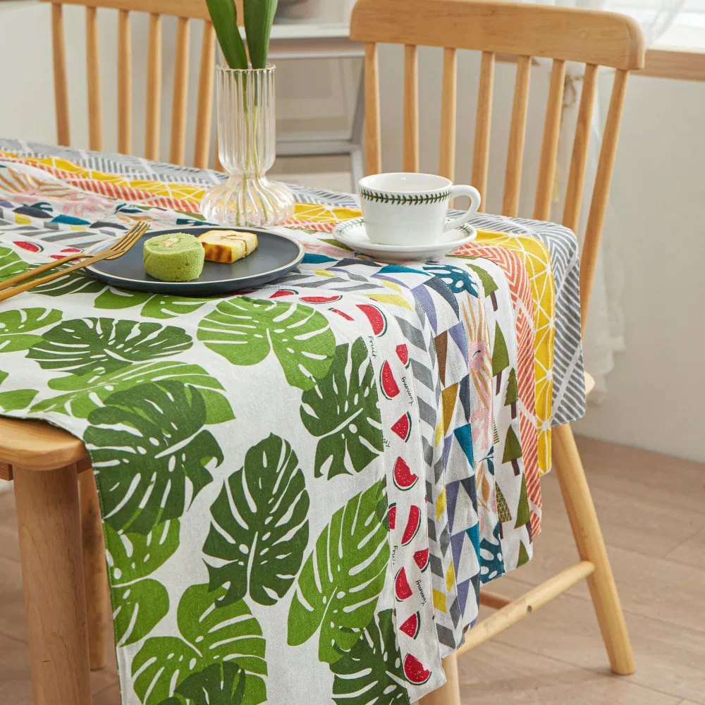 Double-Sided Printed Rectangular Table Flag, Restaurant Tablecloth
