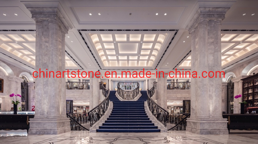 Noble White and Light Grey Marble for Villa Floor Tile