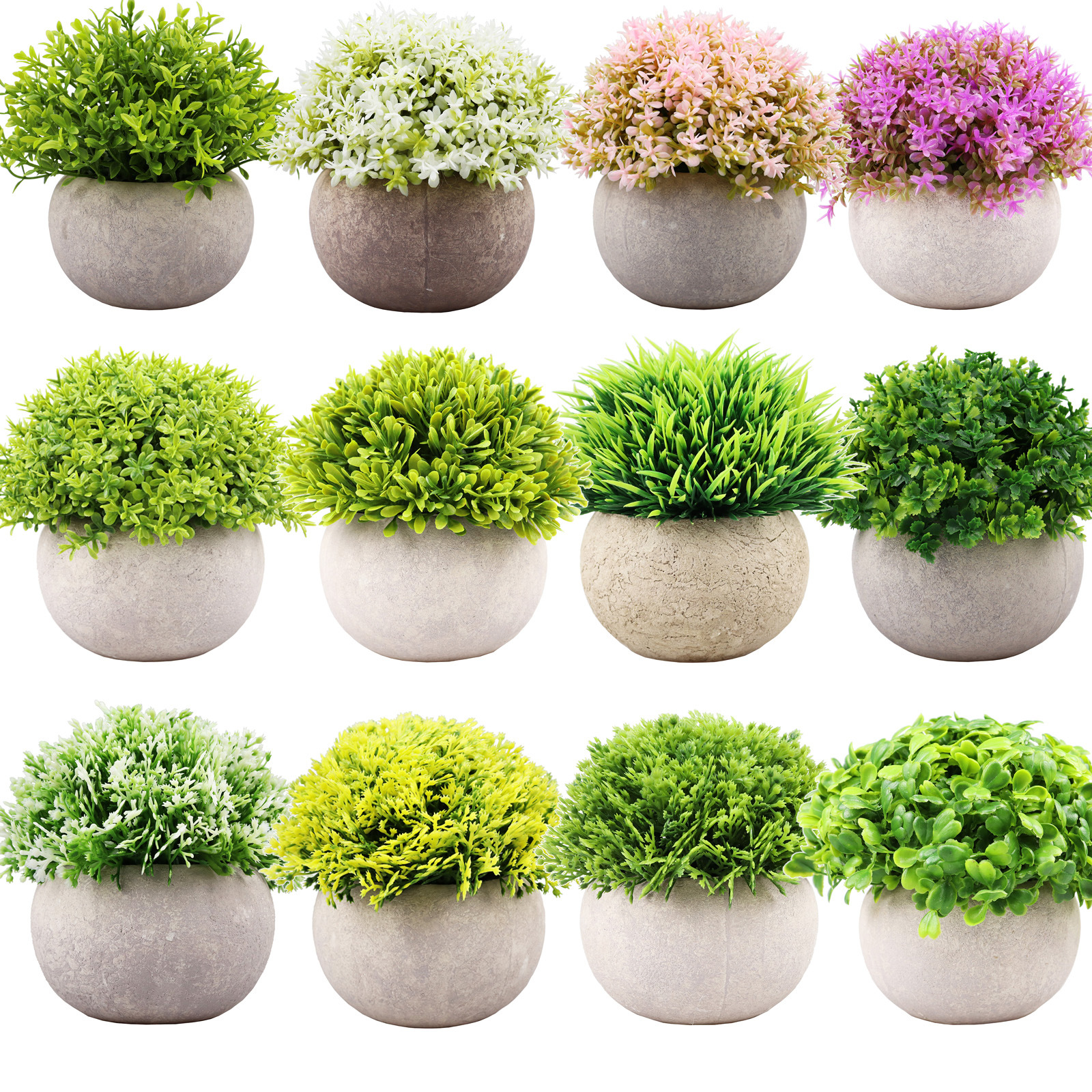 Бонсай искусственный зеленый в горшке