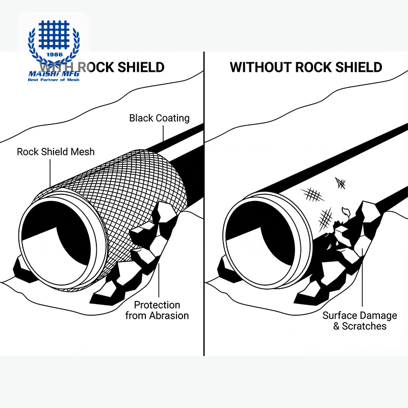 Double Layer High-Tensile HDPE Rock Guard Mesh for Deep Burial Pipelines