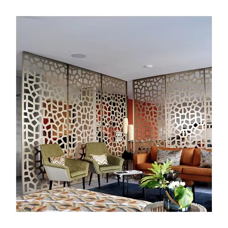 Interior Stainless Steel Modern Villa Living Room House Decorating Room Divider Screen