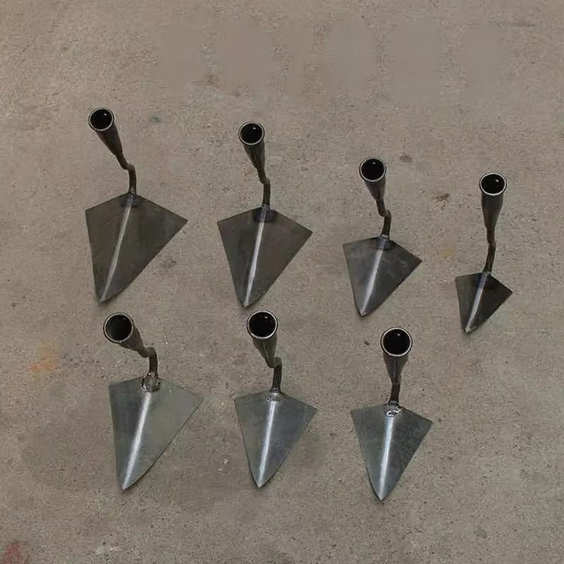 Manganese Steel Triangular Hoe Wood Handle Heat Treated Polished Trenching Tool