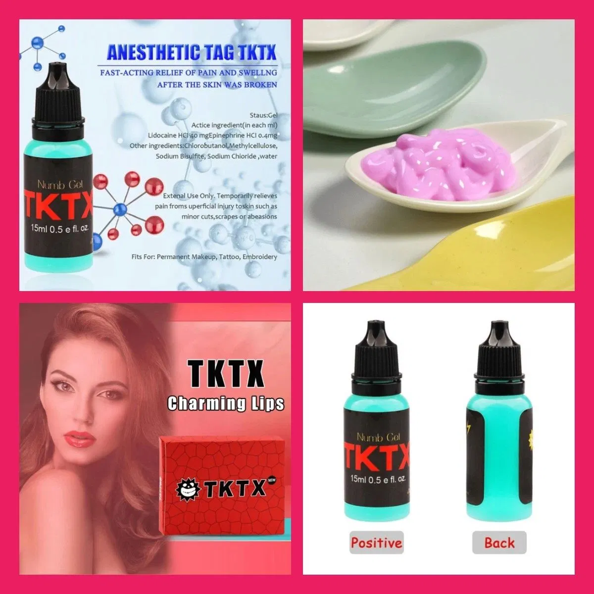 Factory 15ml Black Tktx Numb Gel Numbing Cream Ointment for Tattoo Microblading Permament Makeup Beauty Body Eyebrow