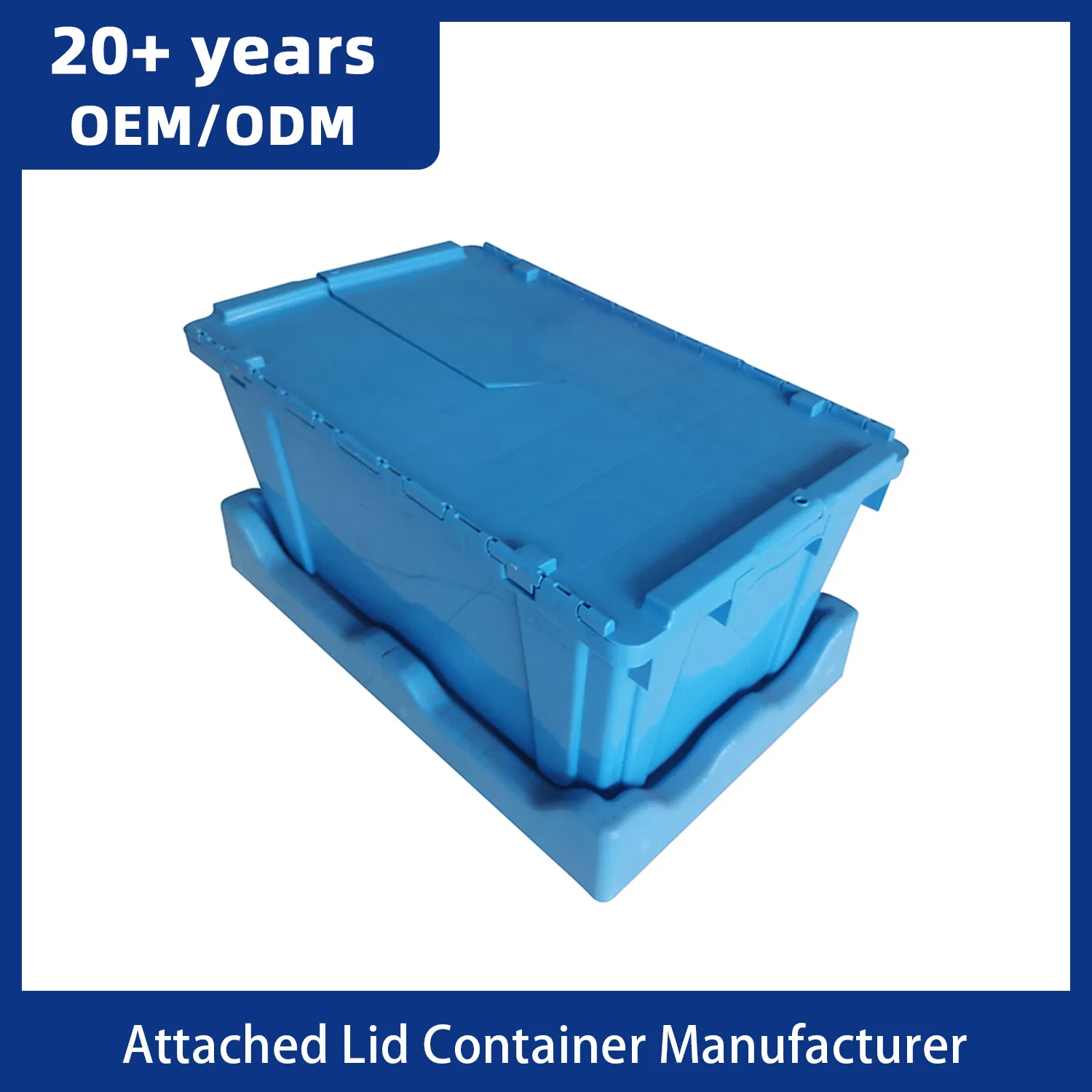 Supermarket Large Container with Lid Attached Attached Lid Shipping Container Plastic Tote Boxes