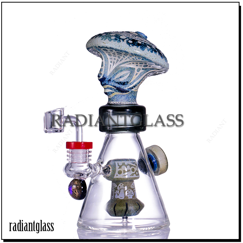 Haboo Hat Man Image Glass Water Pipe Hookah Smoking Crack Pipes