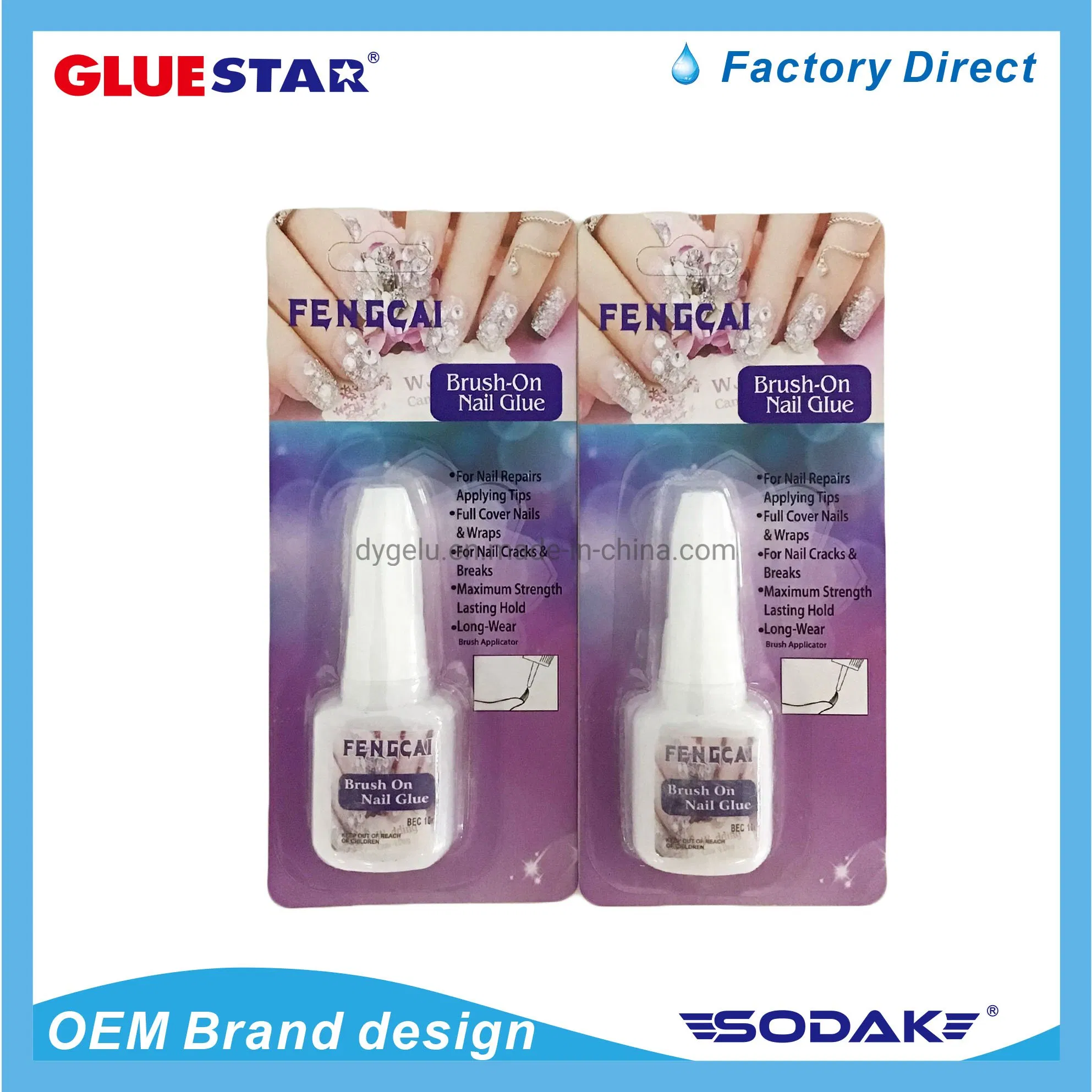 New 10g Nail Art Glue with Brush on Strong Adhesive Acrylic False Tip Nail Glue