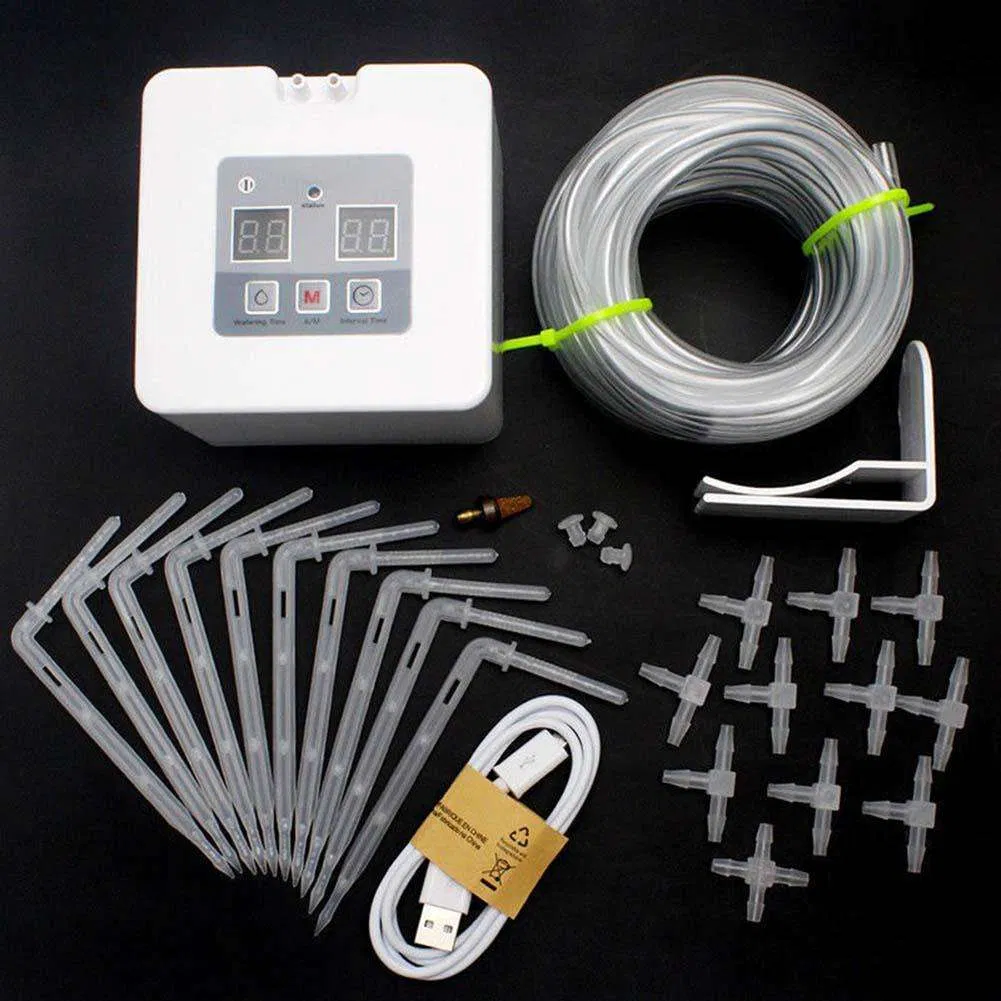 Automatic Programmable Drip Irrigation Kit Water Timer Device Auto Self Watering System for Indoor Potted Plant