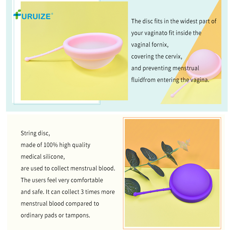 100% Medical Grade Silicone Menstruation Cup Wholesale Reusable Custom Reusable Medical Wholesale Copa Comfortable Women Silicone Menstrual Disc