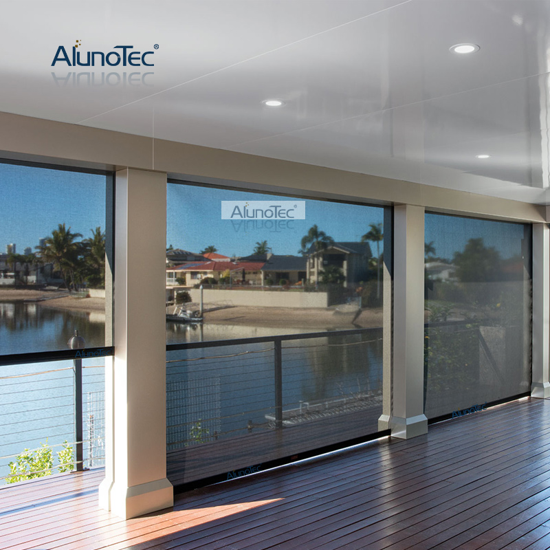 Customized Outsiade Anti-Theft Motorized Blinds and Shades with Side Tracks