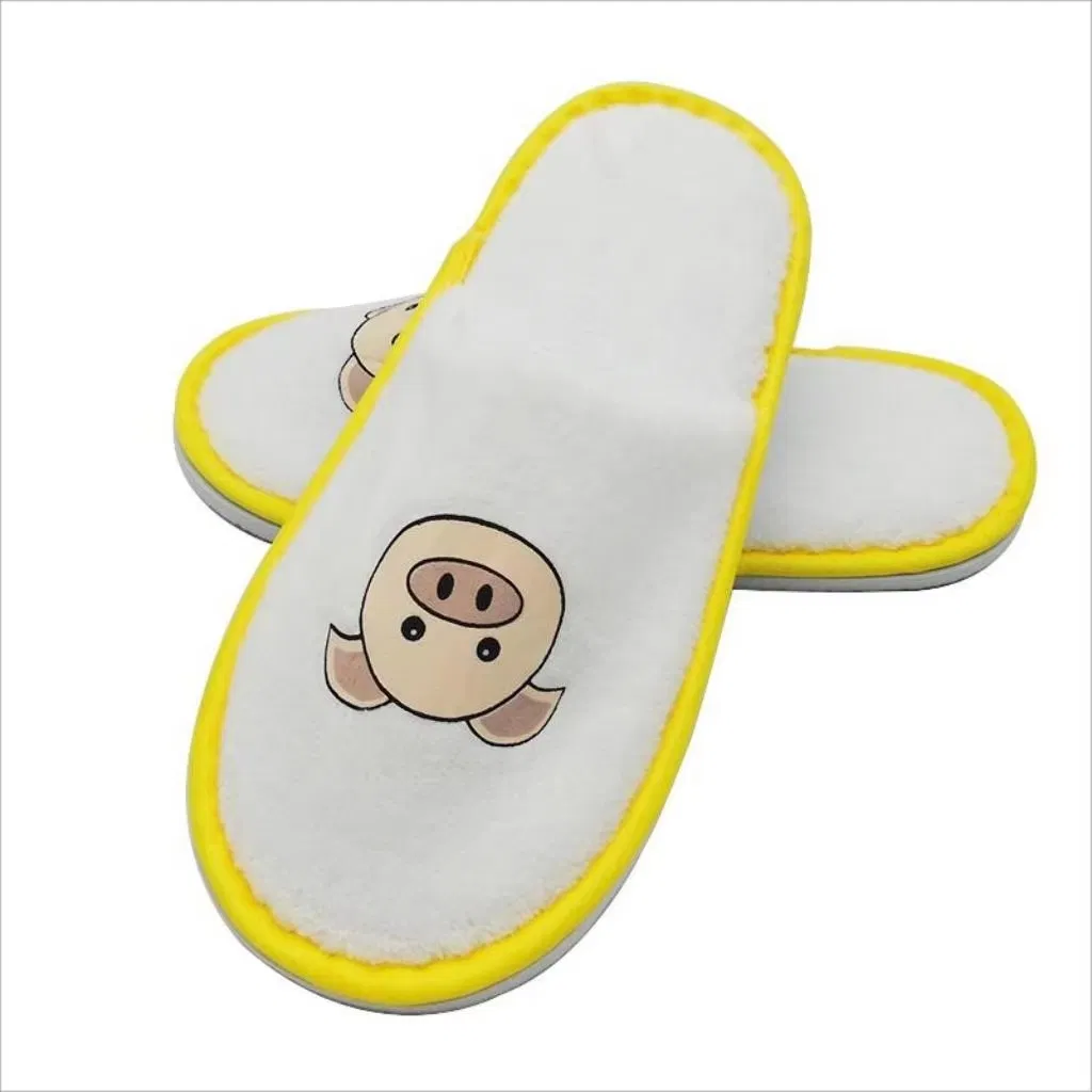 Детские одноразовые тапочки для отеля, мягкие, с мультяшным дизайном
