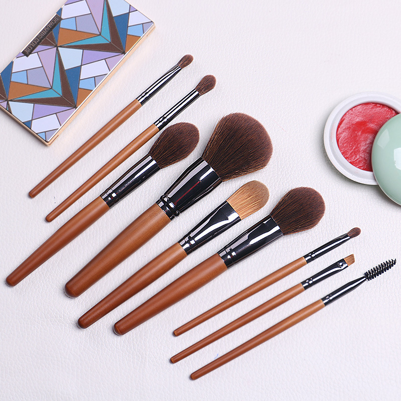 Wholesale Customize Cosmetic Blending Beauty Tool 9PCS Black Makeup Brushes Set