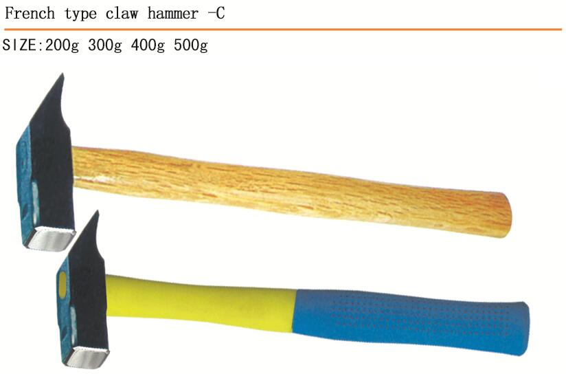Claw Hammer One Piece with Double Color Plastic Coating Handle