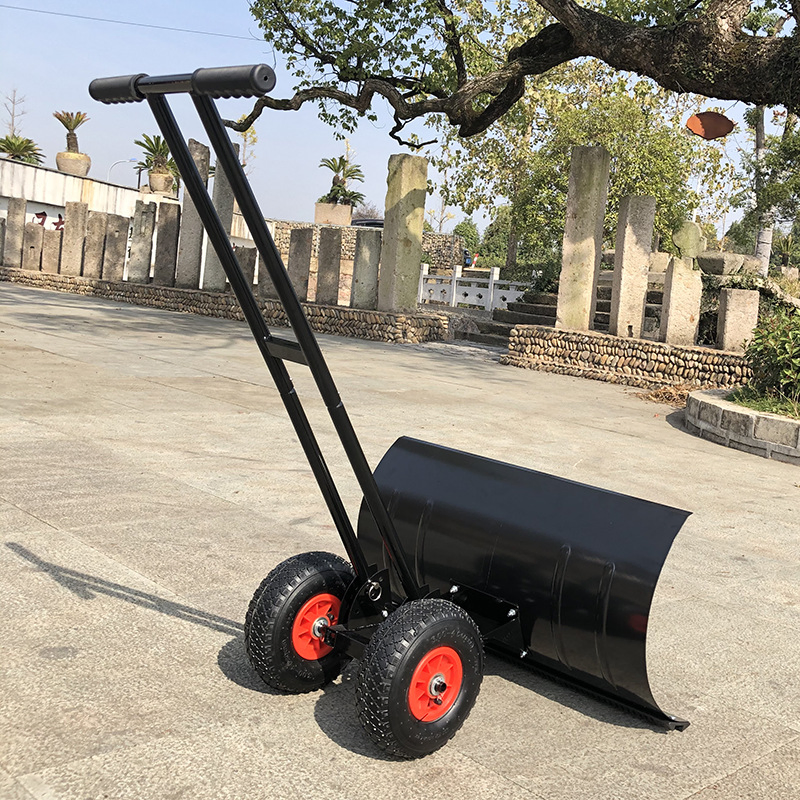 Double Tube Retractable Manual Snow Shovel with Wheels