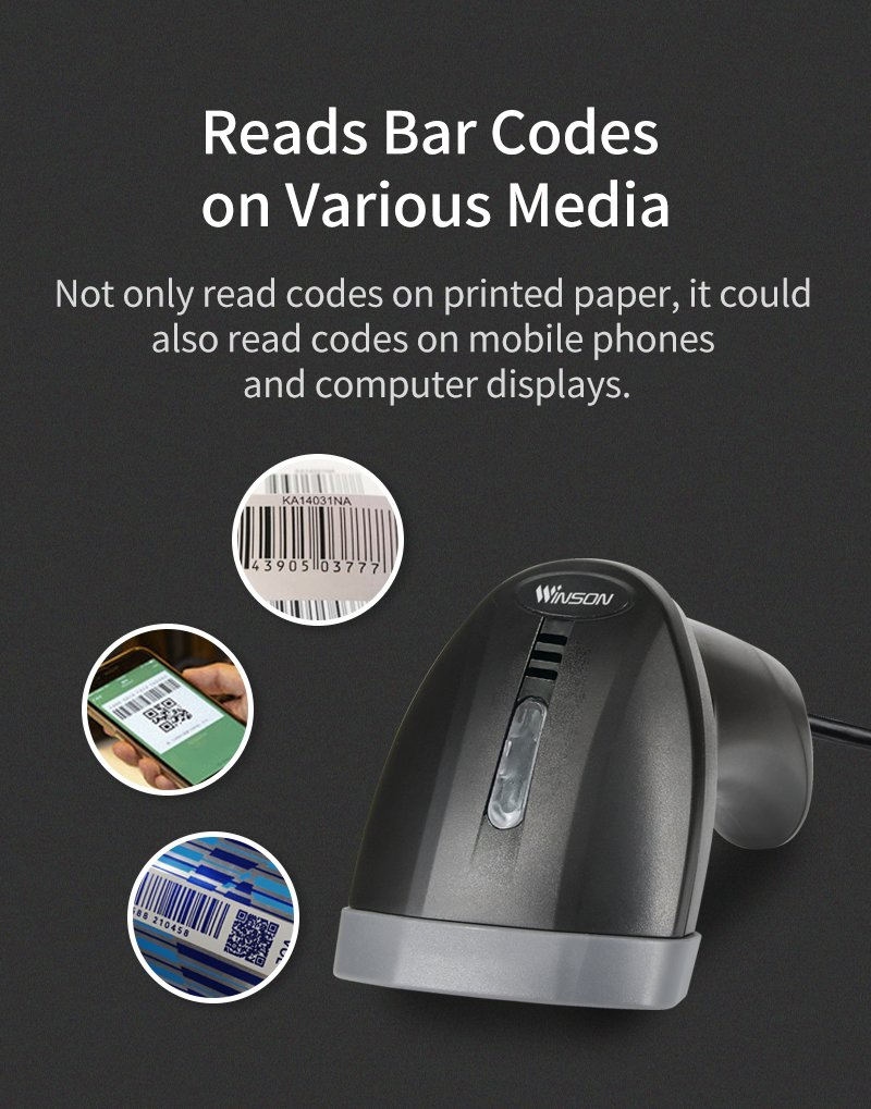 High Quality Smart Rugged Bar Qr Code Reader Support Screen Scan 1d 2D USB Barcode Scanner with Adjustable Stand