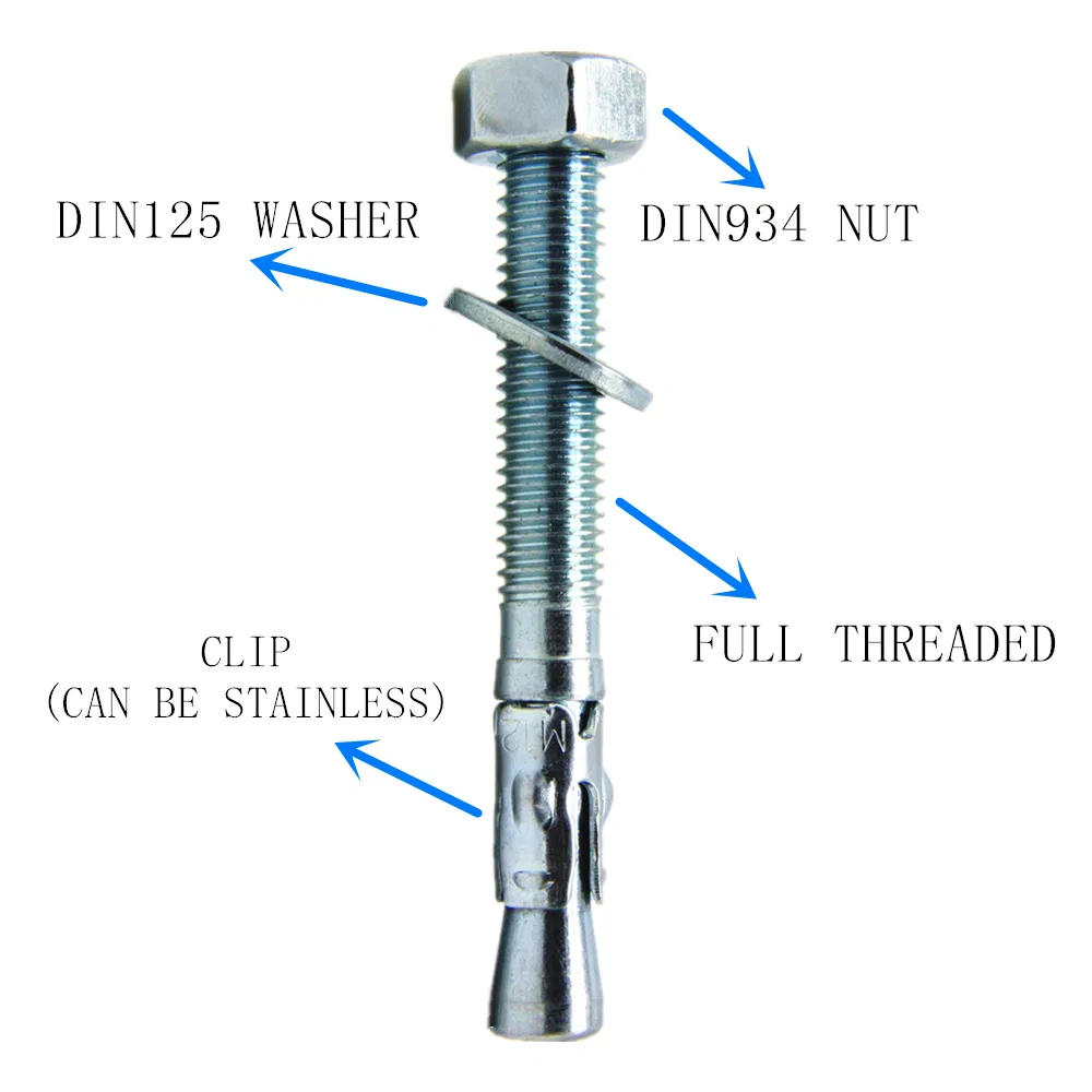 Анкер клиновой M10 оцинкованный синий для бетона