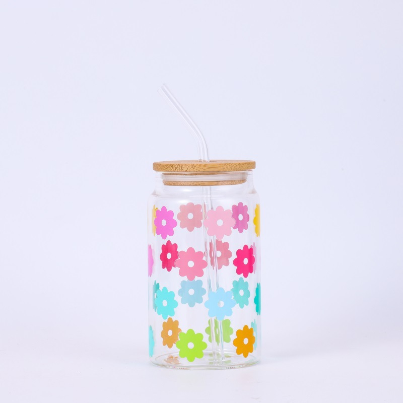 Стакан для кофе с цветочным принтом, 450 мл