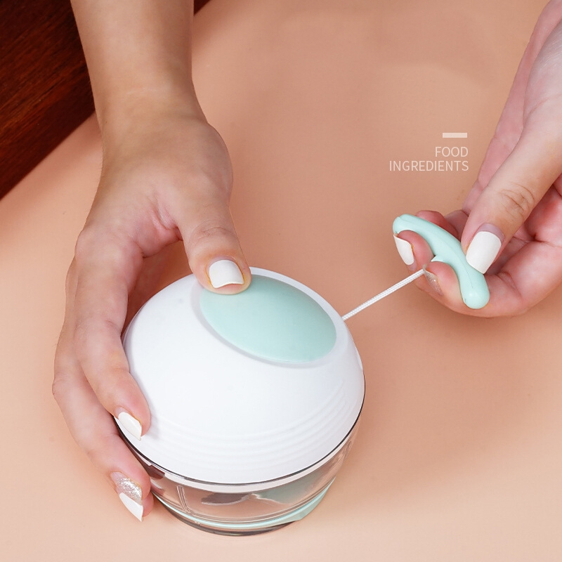 Manual Mini Food Chopper Onion Garlic Chili Portable Hand Pull String Cutter