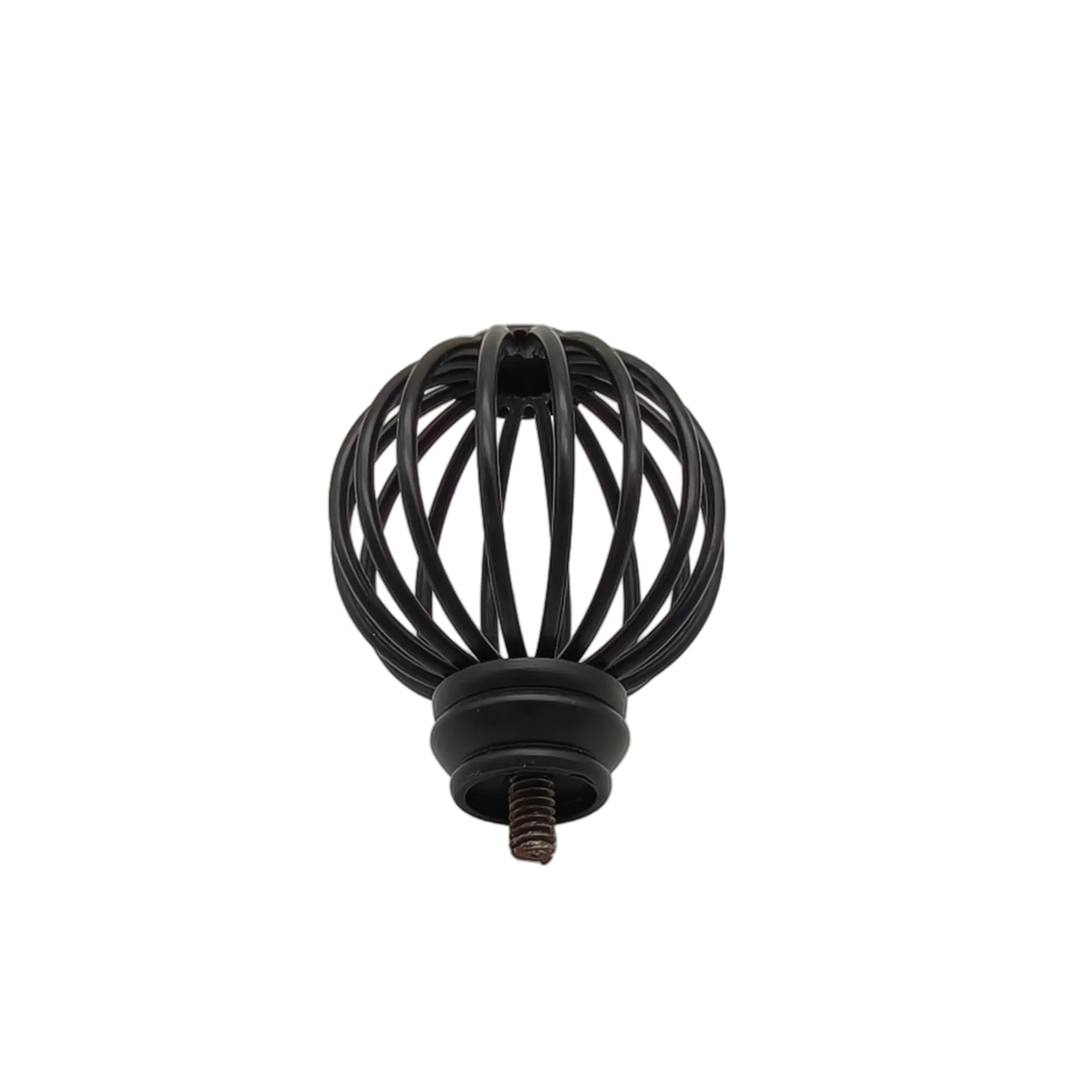 Custom 55*70mm Round Black Finials for Curtain Rod Ends