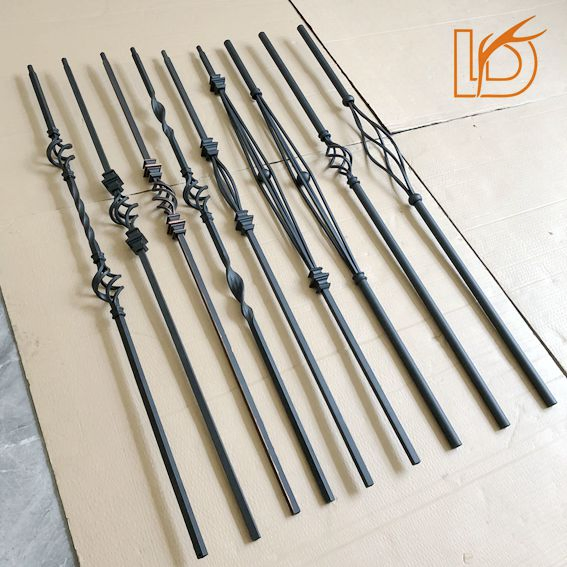1/2"*44" Hollow Square Big Basket Indoor Staircase Spindles Wrought Iron Baluster Railing