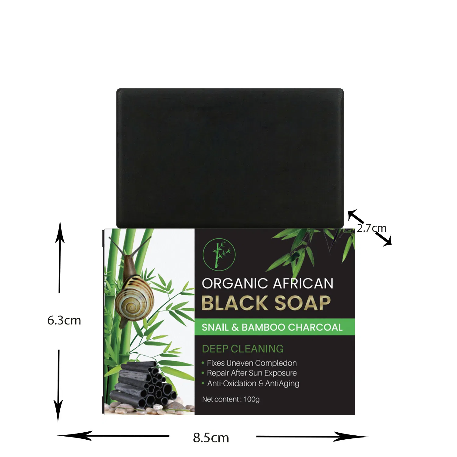 Private Label Organic African Black Soap Bar Skincare Smoothing Moroccan Black Soap