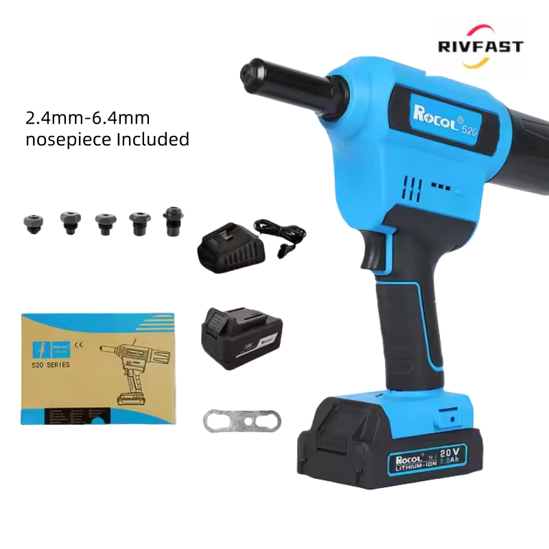 1-Hour Fast Charging Cordless Rivet Gun with Long-Lasting Lithium Battery Technology 2.4-6.4mm