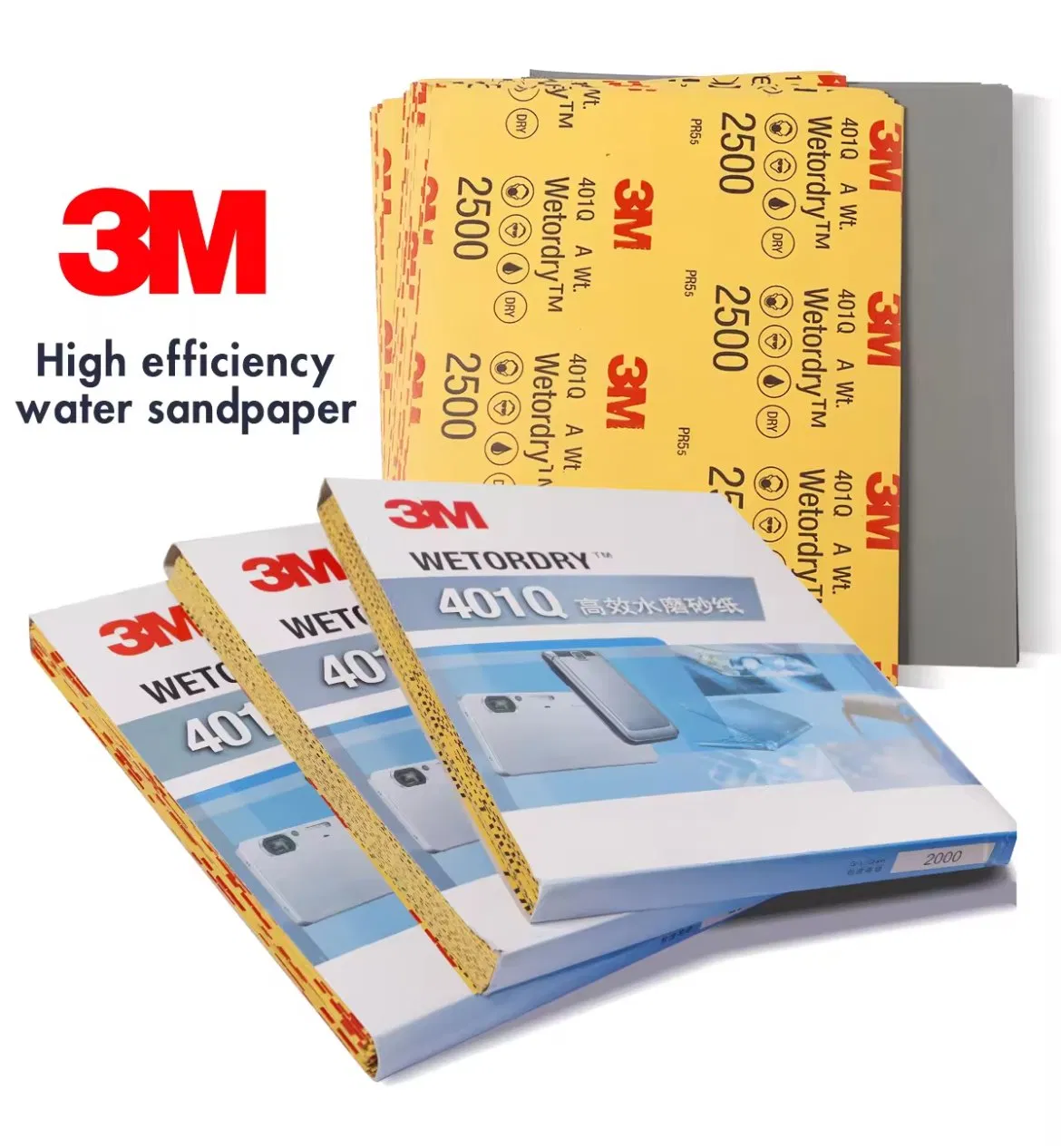 Наждачная бумага 3M 401q, зерно 1000-2000, водостойкая