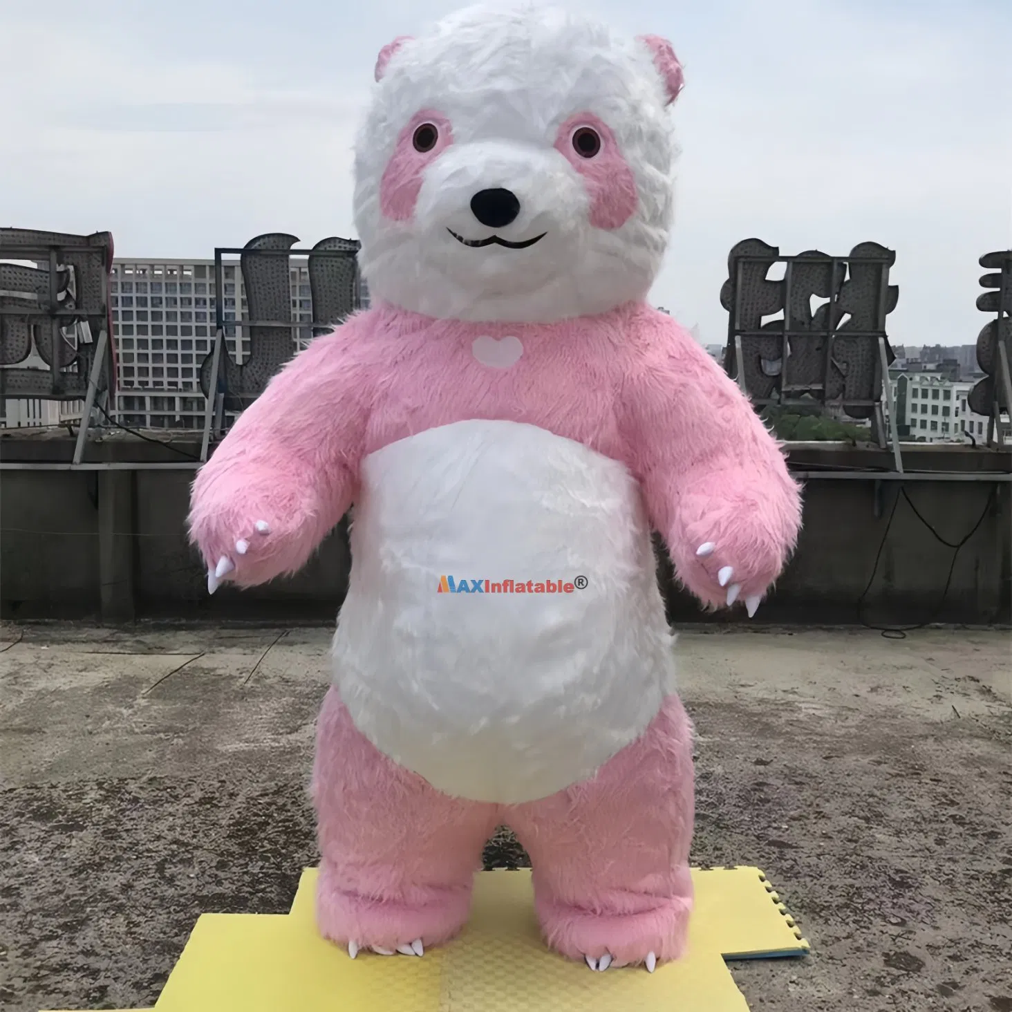 Pink Panda Inflatable Costume for Adults - Cute Panda Mascot Costume for Birthday Parties, Carnivals, Festivals, Interactive Stage Performances, and Props