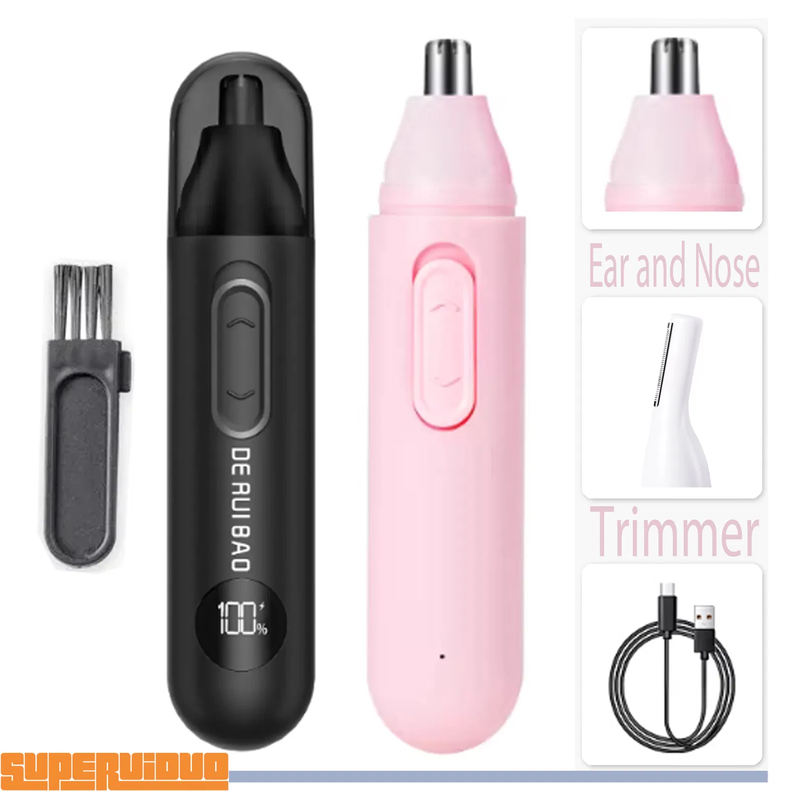 Painless Hair Removal System Personal Ear and Nose Trimmer