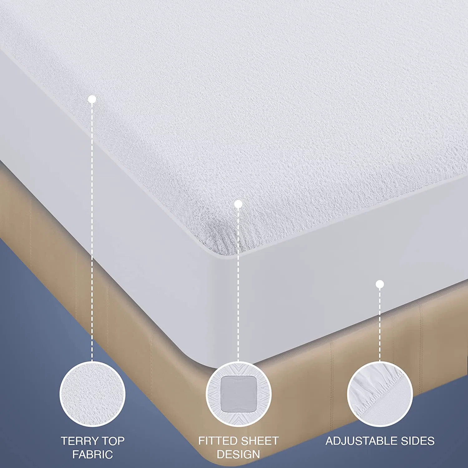 Saferest Queen Size Premium Hypoallergenic Waterproof Mattress Protector - Vinyl Free
