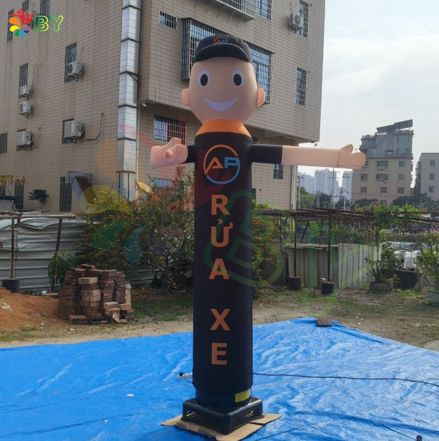 3m Wacky Inflatable Tube Man Air Dancers Outdoor Advertising Waving Hands Kung Fu Boy Sky Dancer Without Blower