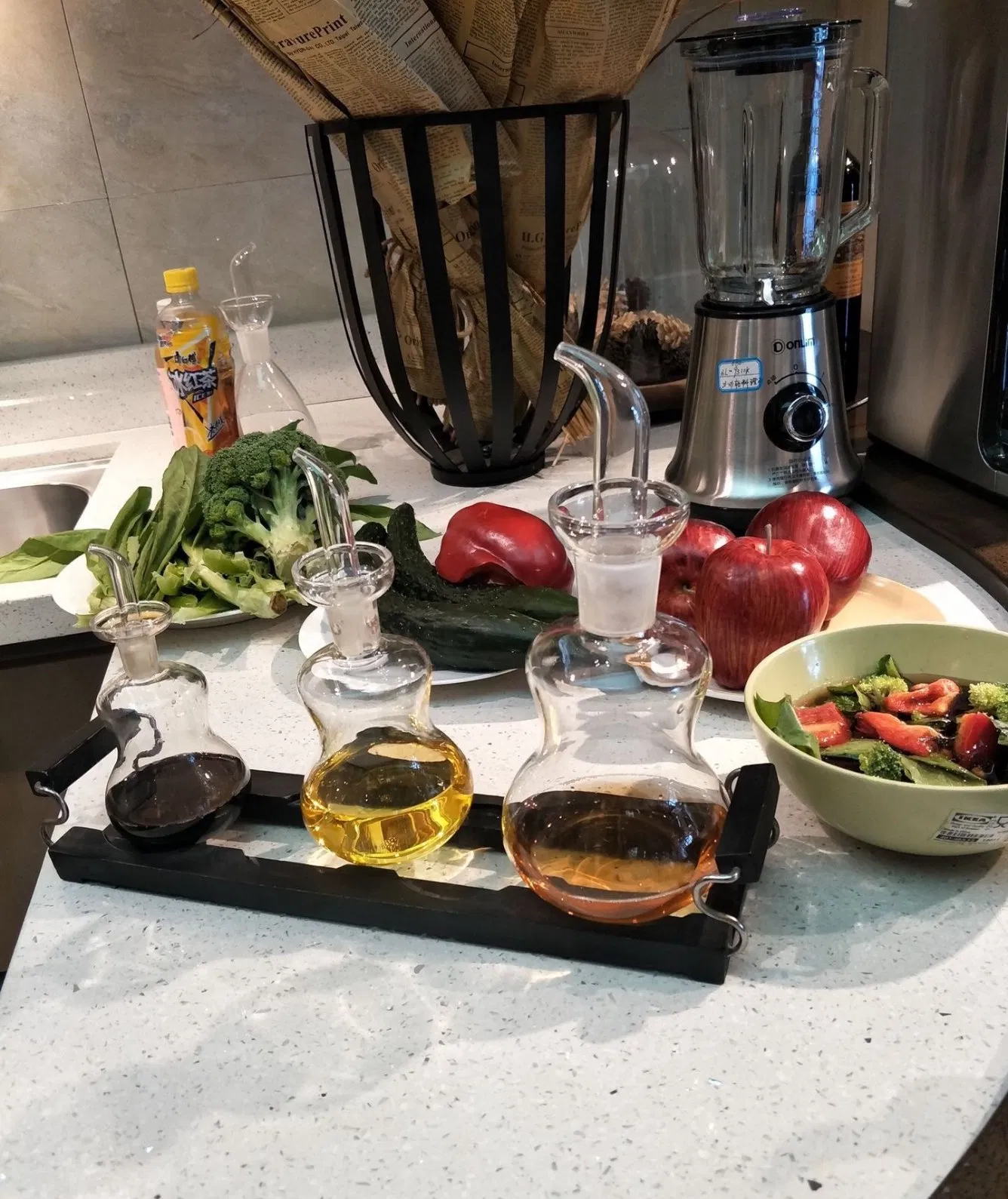 Manufacturers Directly Supply Heat-Resistant Glass Oil Pot Creative Oil Vinegar Bottle Kitchen Supplies Household Glass Oil Pot