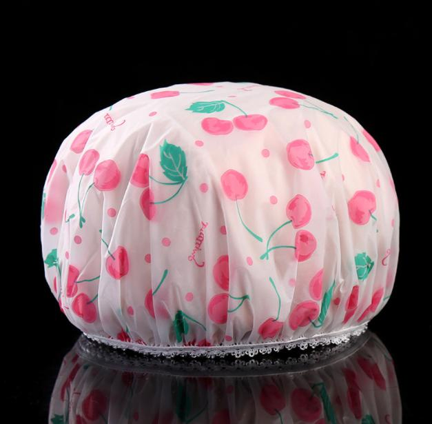 Portable EVA Waterproof and Oil Fume Cap Lace Shower Cap