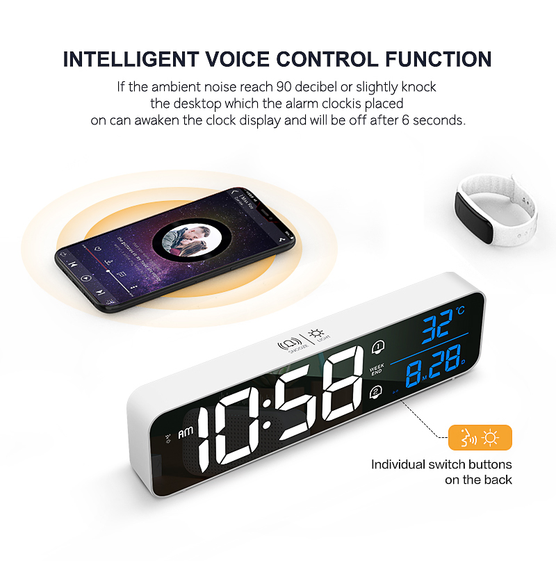 Brightness Intelligent Adjustment Clock for The Room Digital Desk Clocks