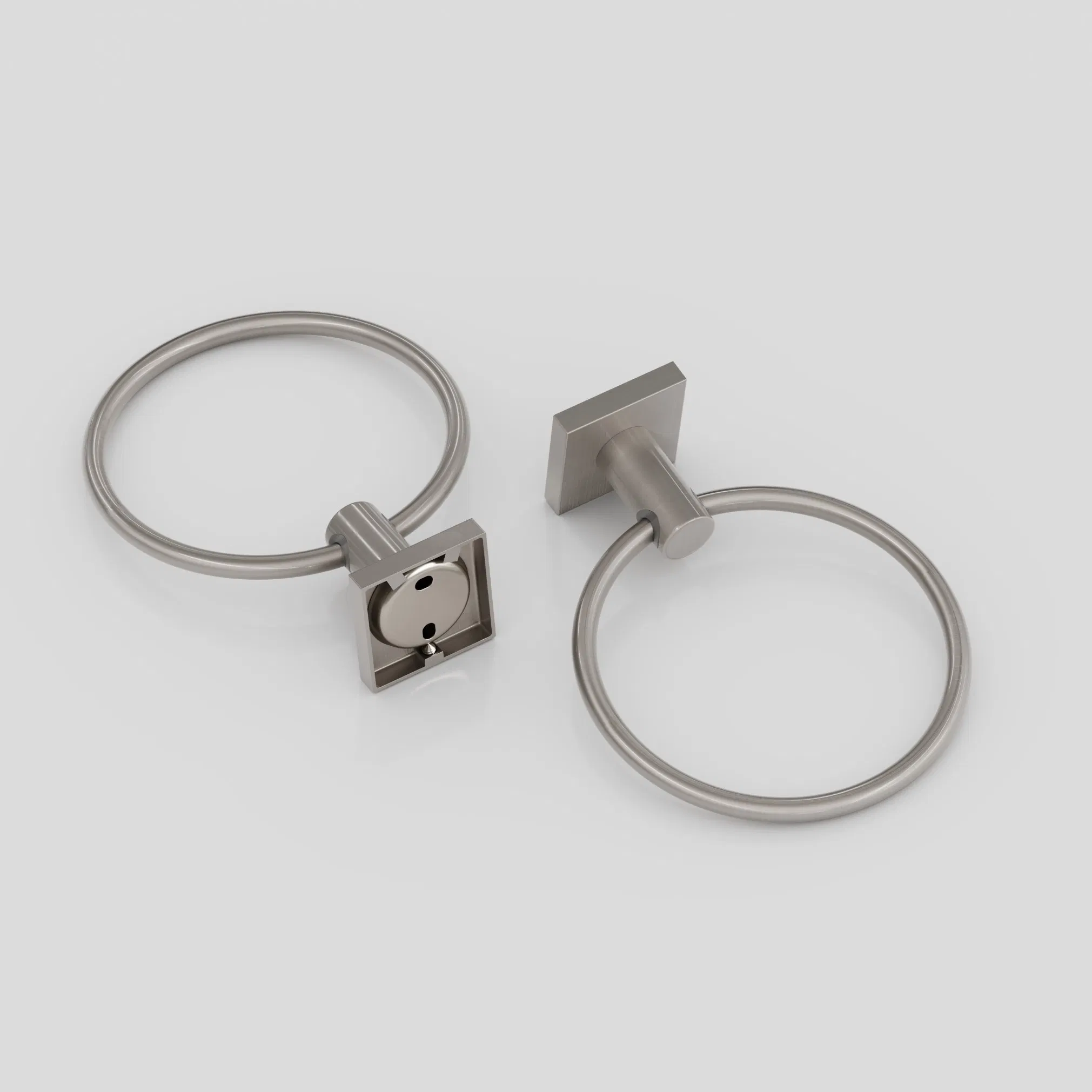Квадратный настенный держатель для полотенец Brushed Nickel