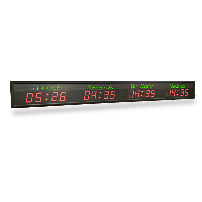 2.3 Inch World Time and Date Converter LED Creative Simple Wall Clock