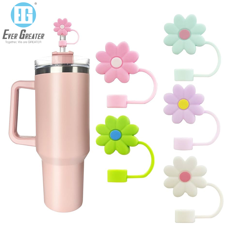 Customized Portable Silicone Spill Proof Straw Topper Compatible