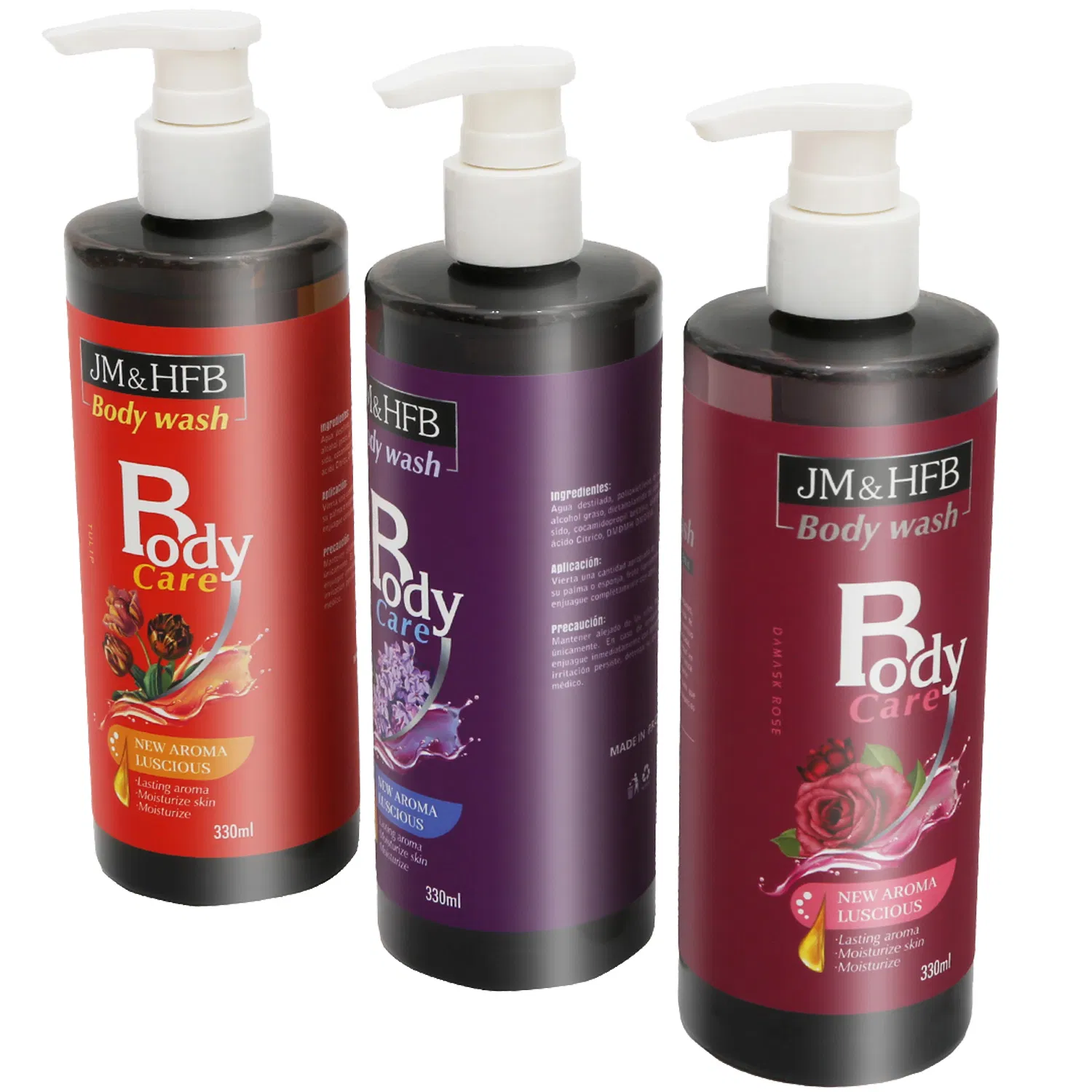 330ml Organic Private Label Natural Floral Fragrance Deeply Clean Body Caresilky Body Wash
