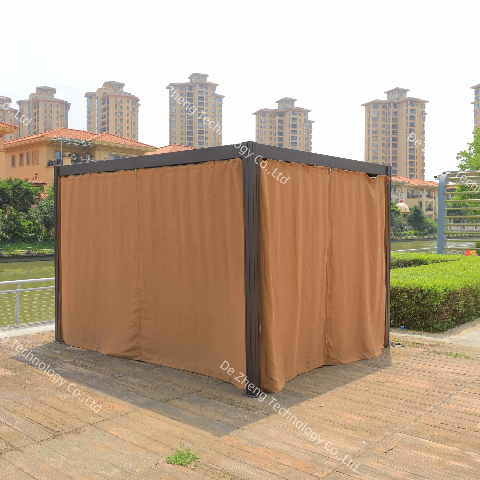 3X3m Outdoor Durable Hardtop Patio Gazebo with Mosquito Net Garden Gazebo Set Classic Design Style Steel Aluminum Pole Gazebo