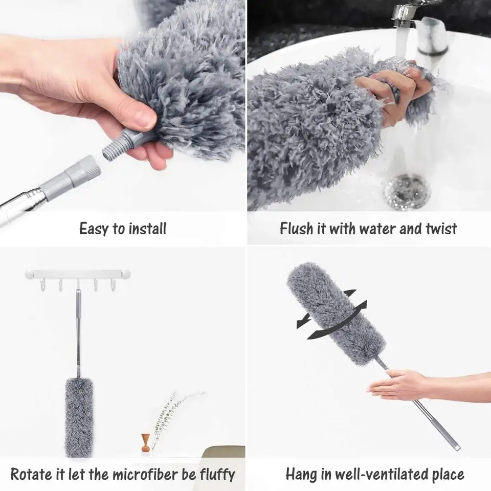 Bendable Extension Pole Microfiber for Ceiling Dust Cleaning Duster