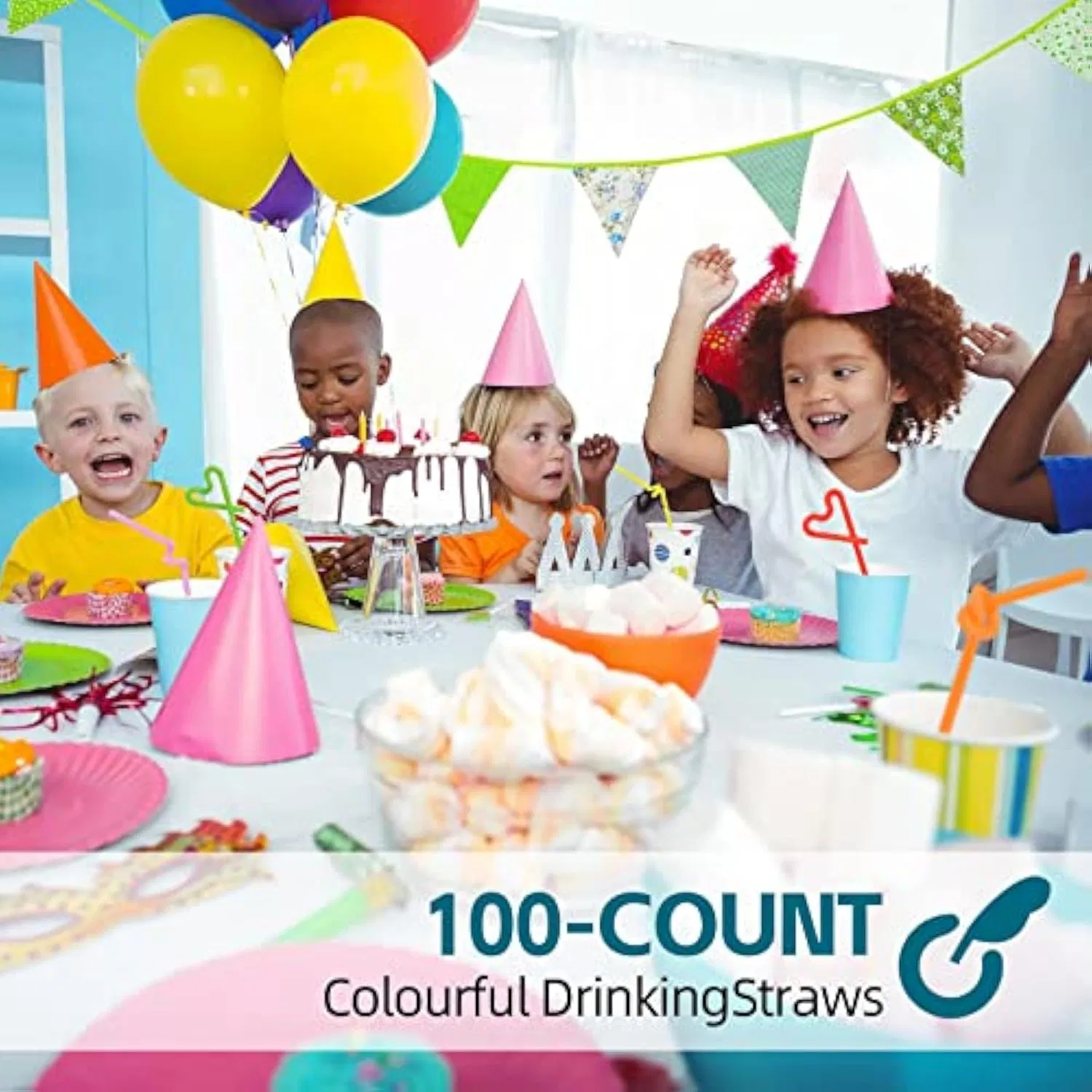 China Manufacturer Wholesale Biodegradable Disposable Plastic Popular Flexible Multicolor Atistic Drinking Straw for Coffee Shop