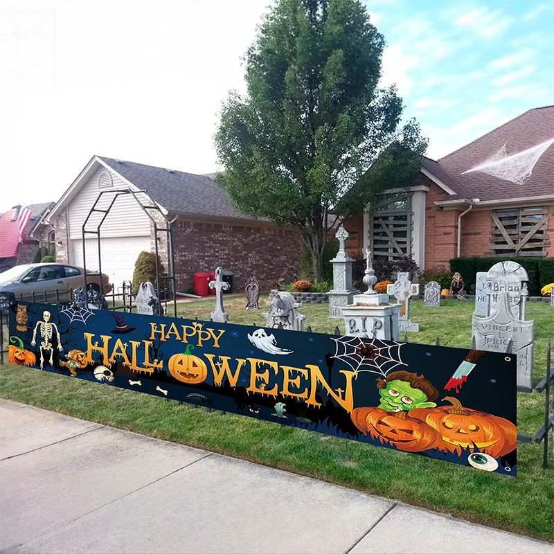 Spooky Background Halloween Party Vertical Wall Banners Decoration Flags for Show and Play