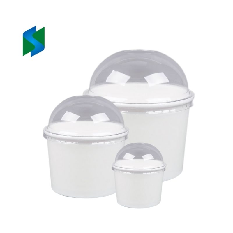 Waterproof PE Coated Eco-Friendly Ice Cream Paper Cup Sets 4oz 100ml Wholesale Paper Gelato Cup with Lids